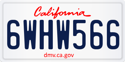 CA license plate 6WHW566