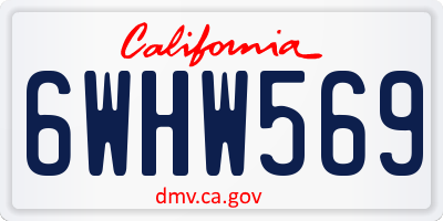 CA license plate 6WHW569