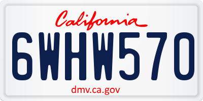 CA license plate 6WHW570