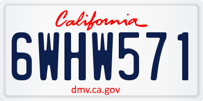 CA license plate 6WHW571