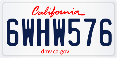 CA license plate 6WHW576