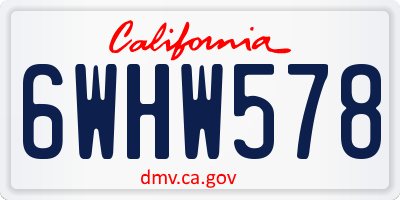 CA license plate 6WHW578