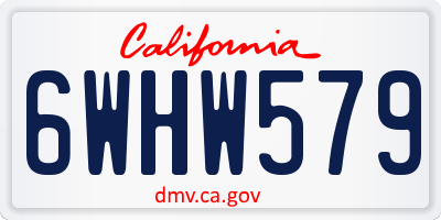 CA license plate 6WHW579