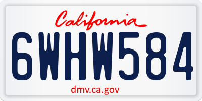 CA license plate 6WHW584