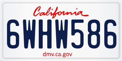 CA license plate 6WHW586