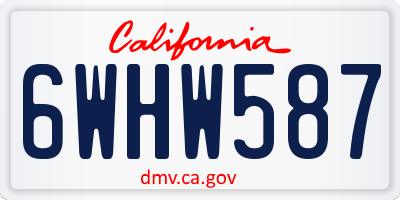 CA license plate 6WHW587
