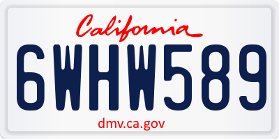 CA license plate 6WHW589