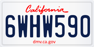 CA license plate 6WHW590