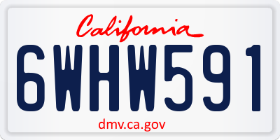 CA license plate 6WHW591