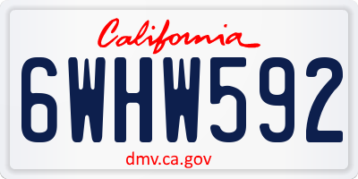 CA license plate 6WHW592