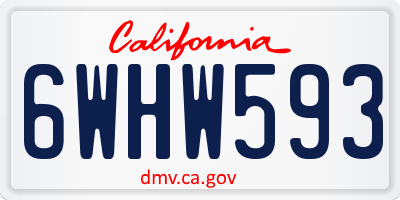 CA license plate 6WHW593