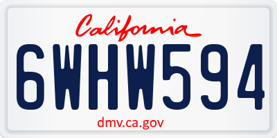 CA license plate 6WHW594