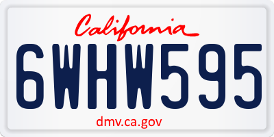 CA license plate 6WHW595