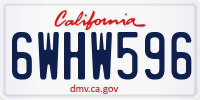 CA license plate 6WHW596