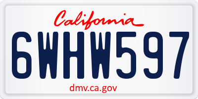 CA license plate 6WHW597