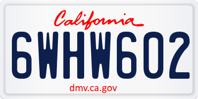 CA license plate 6WHW602