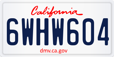 CA license plate 6WHW604