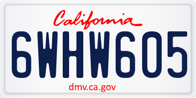 CA license plate 6WHW605
