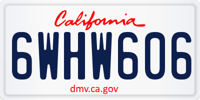 CA license plate 6WHW606