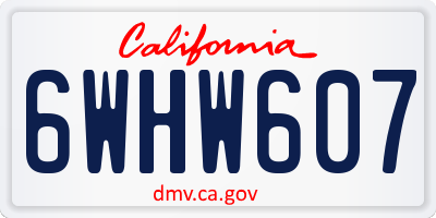 CA license plate 6WHW607