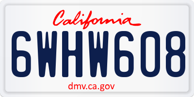 CA license plate 6WHW608