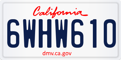 CA license plate 6WHW610