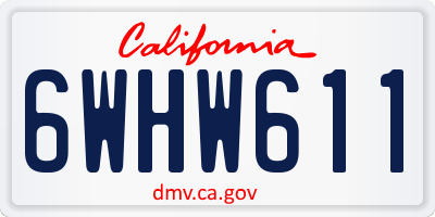 CA license plate 6WHW611