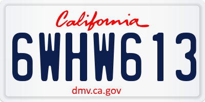 CA license plate 6WHW613