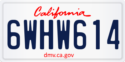 CA license plate 6WHW614