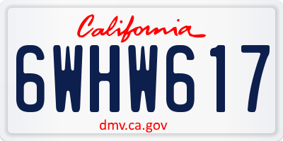 CA license plate 6WHW617
