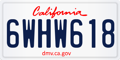 CA license plate 6WHW618