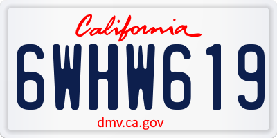 CA license plate 6WHW619