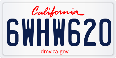 CA license plate 6WHW620