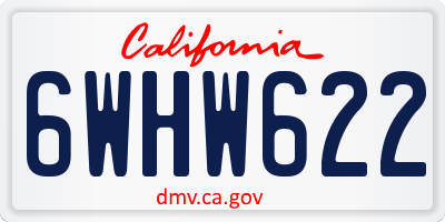 CA license plate 6WHW622