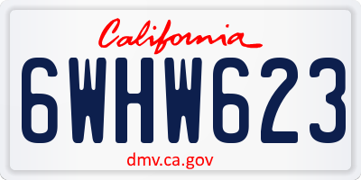 CA license plate 6WHW623
