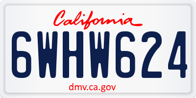 CA license plate 6WHW624