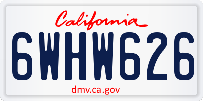 CA license plate 6WHW626