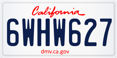 CA license plate 6WHW627