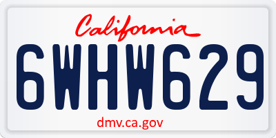 CA license plate 6WHW629