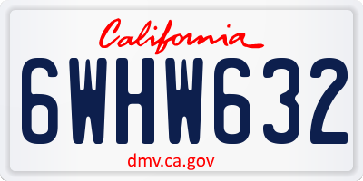 CA license plate 6WHW632
