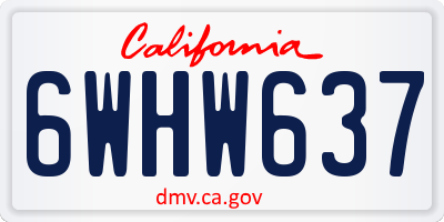 CA license plate 6WHW637