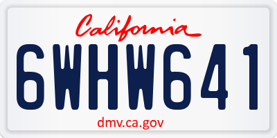CA license plate 6WHW641