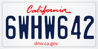 CA license plate 6WHW642