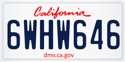 CA license plate 6WHW646