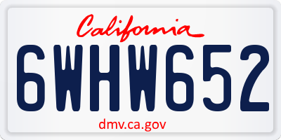 CA license plate 6WHW652