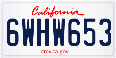 CA license plate 6WHW653