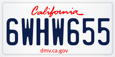 CA license plate 6WHW655