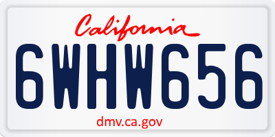 CA license plate 6WHW656