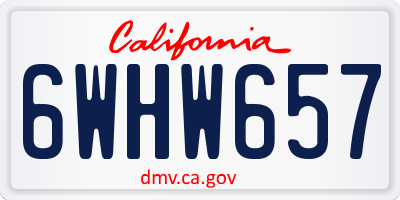 CA license plate 6WHW657