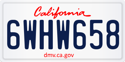 CA license plate 6WHW658